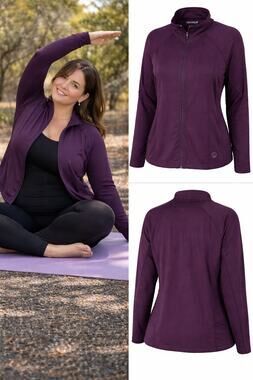 VOGO Athletica Jacket Women’s XL Purple Zip Up Athletic Yoga Running Lightweight